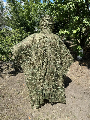 Антитепловізійний плащ з ПОТРІЙНИМ фольговим паробарʼєром та 3D сіткою (захист від тепловізорів) 3_kikimor фото
