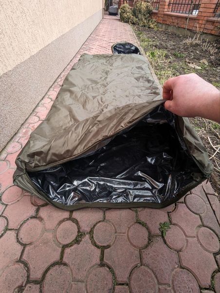 Демісезонний просторий спальний мішок "Omni-Heat". Військовий. Збільшений: 225*90 см 1786169926 фото