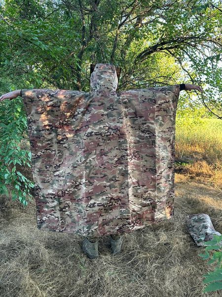 Плащ антитепловізор Stealth Multicam пончо. Додатковий фольгований бар'єр V3.0 2019141254 фото
